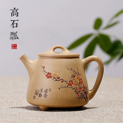 220ML Purple Clay Teapot Handmade painted Yixing Famous Kung Fu Zisha Tea Pot High Grade tea gift Free Shipping Price: US $224.7