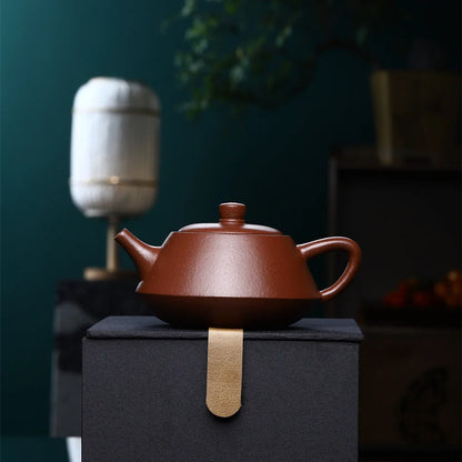 220cc Chinese Yixing Purple Clay Tea Pot Home Dahongpao Customized Teaware Handmade Xishi Teapot Kettle Tea Ceremony