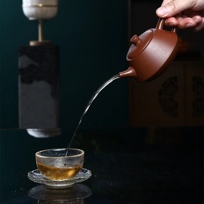 220cc Chinese Yixing Purple Clay Tea Pot Home Dahongpao Customized Teaware Handmade Xishi Teapot Kettle Tea Ceremony