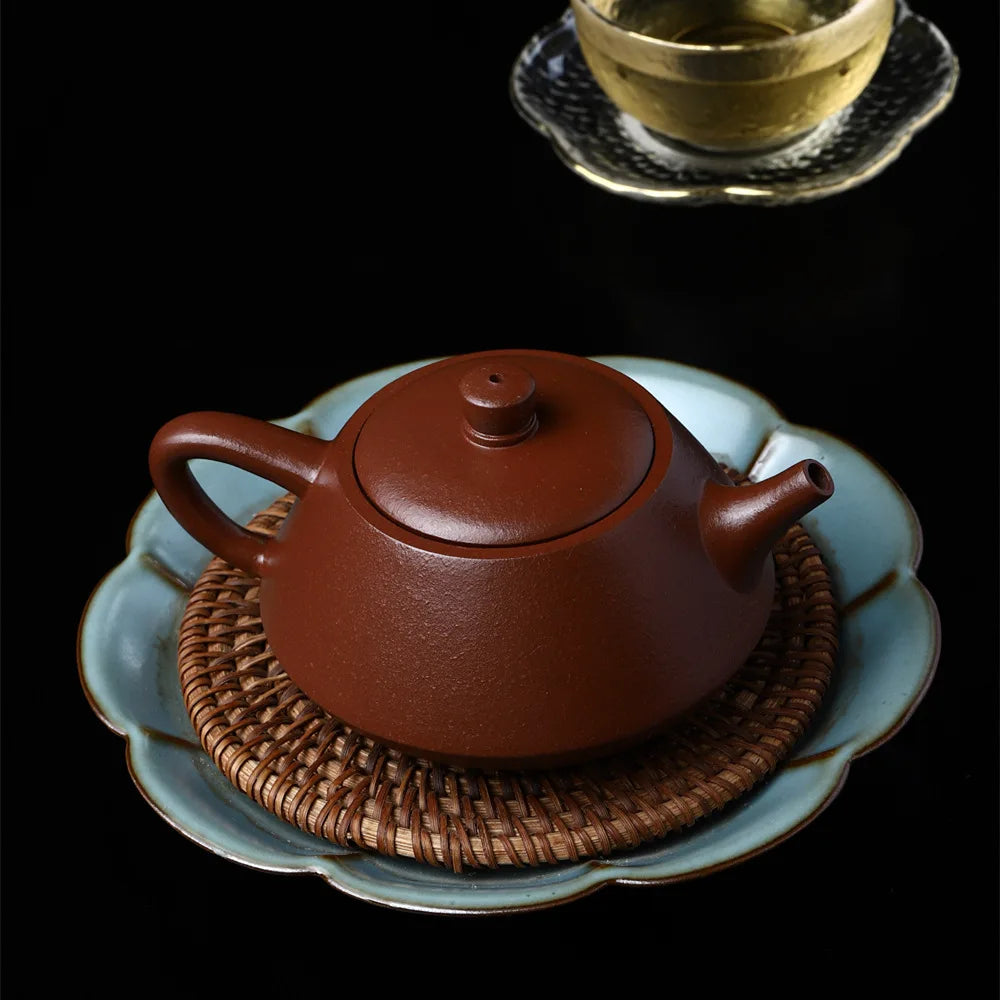220cc Chinese Yixing Purple Clay Tea Pot Home Dahongpao Customized Teaware Handmade Xishi Teapot Kettle Tea Ceremony