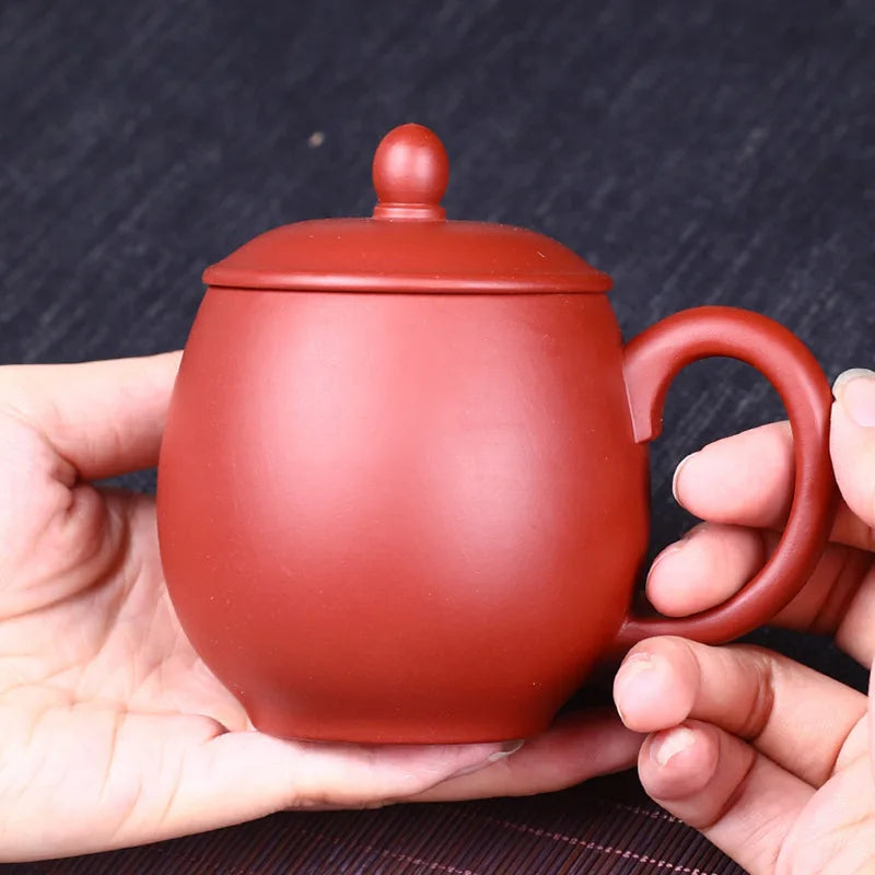 220cc Yixing Dracaena Sanderiana Purple Clay Cup Handmade Purple Clay Cup with Cover Tea Set dahaopao Tea Cup