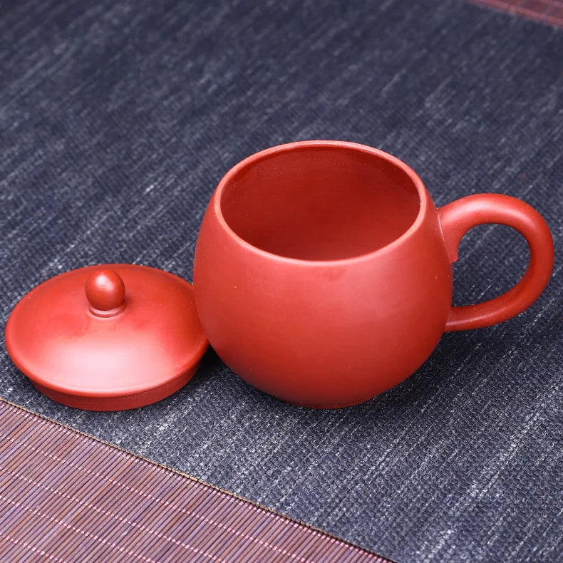 220cc Yixing Dracaena Sanderiana Purple Clay Cup Handmade Purple Clay Cup with Cover Tea Set dahaopao Tea Cup
