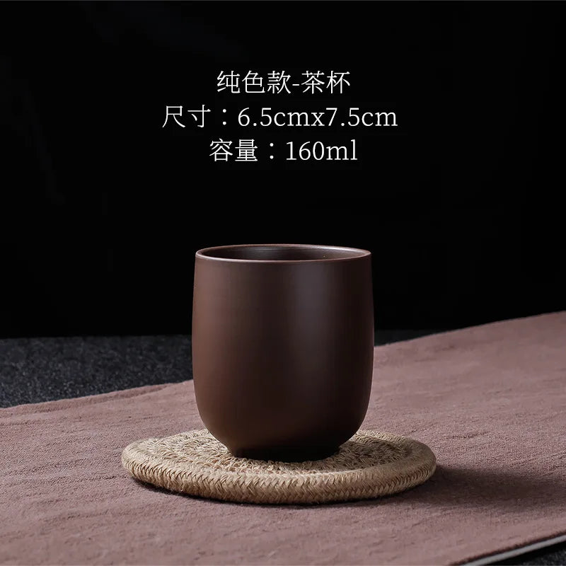 220cc Yixing Purple Clay Handmade Mud Painting Harvest Tea Cup Creative Natural Ore Master Cup Chinese Kung Fu Teacups Drinkware