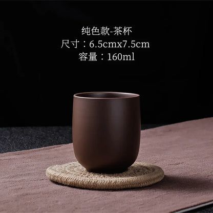 220cc Yixing Purple Clay Handmade Mud Painting Harvest Tea Cup Creative Natural Ore Master Cup Chinese Kung Fu Teacups Drinkware