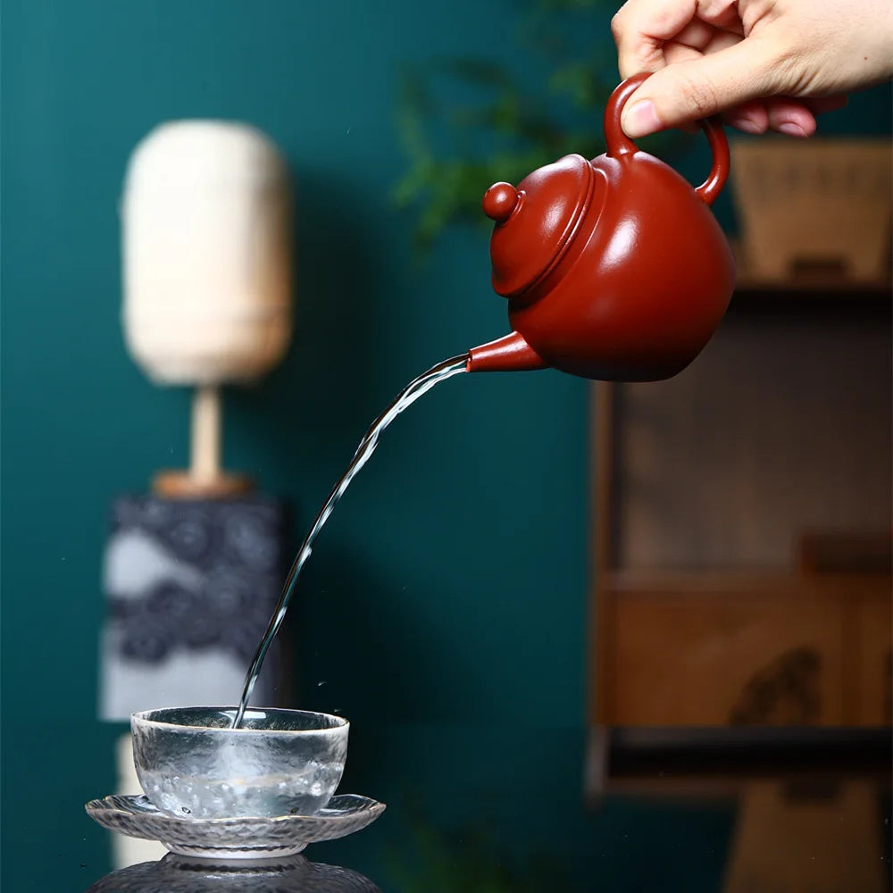 220cc Yixing Purple Clay Pot Zhu Clay Handmade Teapot Kung Fu Tea set Bubble teapot