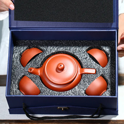 220cc Yixing Purple Clay Small Tea Set Include 1 Pot4 Cups Xishi Pot  Ceremony zisha Ceramic Pottery Teacup china Kung Fu Tea