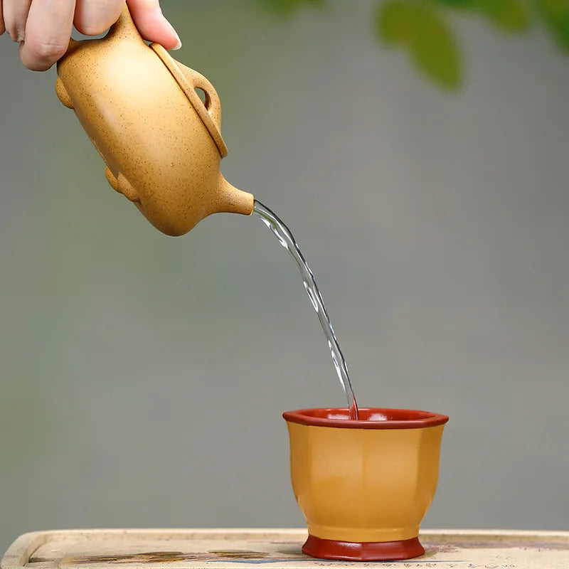 220cc Yixing Purple Clay Tea Pot Raw Ore Section Mud Plum Orchid Bamboo Chrysanthemum Beauty Kettle Handmade Zisha Teapot