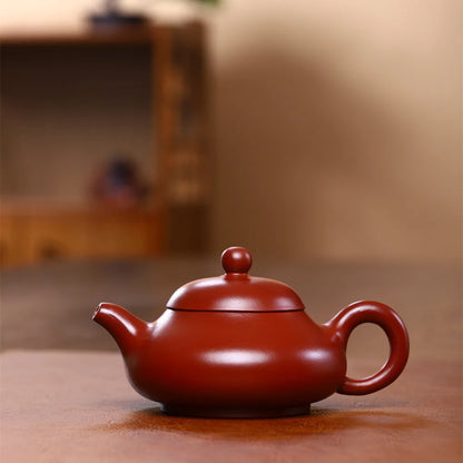220cc Yixing Purple Clay Teapot Handmade Zhu Mud Kettle Chinese Beauty Tea Infuser Raw Ore Zisha Tea Pot Home Drinkware