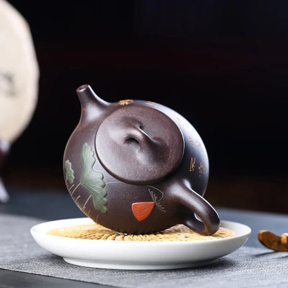 220cc Yixing Purple Clay Teapot Teapot Tea Kettle Tea Maker Coffee Table Tea Making Tool Teaware Handmade Teapots Tea Pot Gift
