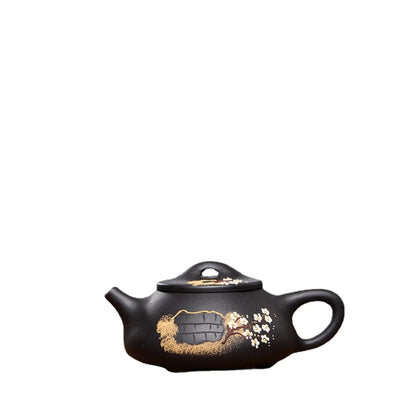 220cc Yixing Raw Ore Purple Sand Shipiao Pot Traditional Pattern Purple Clay Teapot Handmade Kettle Tea Pot Kung Fu Teaware