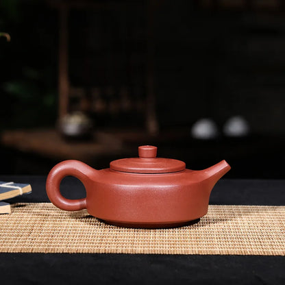 220cc Zisha Pot Famous Hand-made Jujube Red Mud High Quality Purple Sand Week Teapot Black Tea Pu'er Pot Decoration