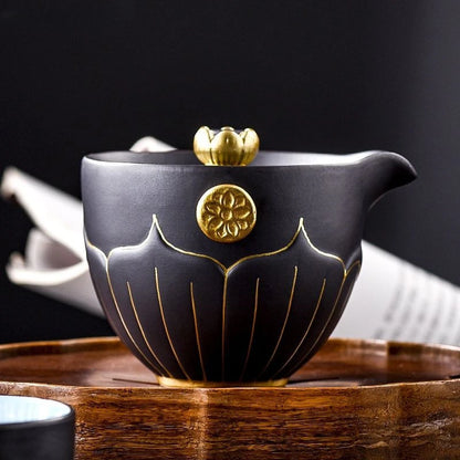 220ml Antique Ceramic Master Cup Chinese Portable Gaiwan Custom Tea Accessories Handmade Beauty Tea Infuser Tradition Teaware