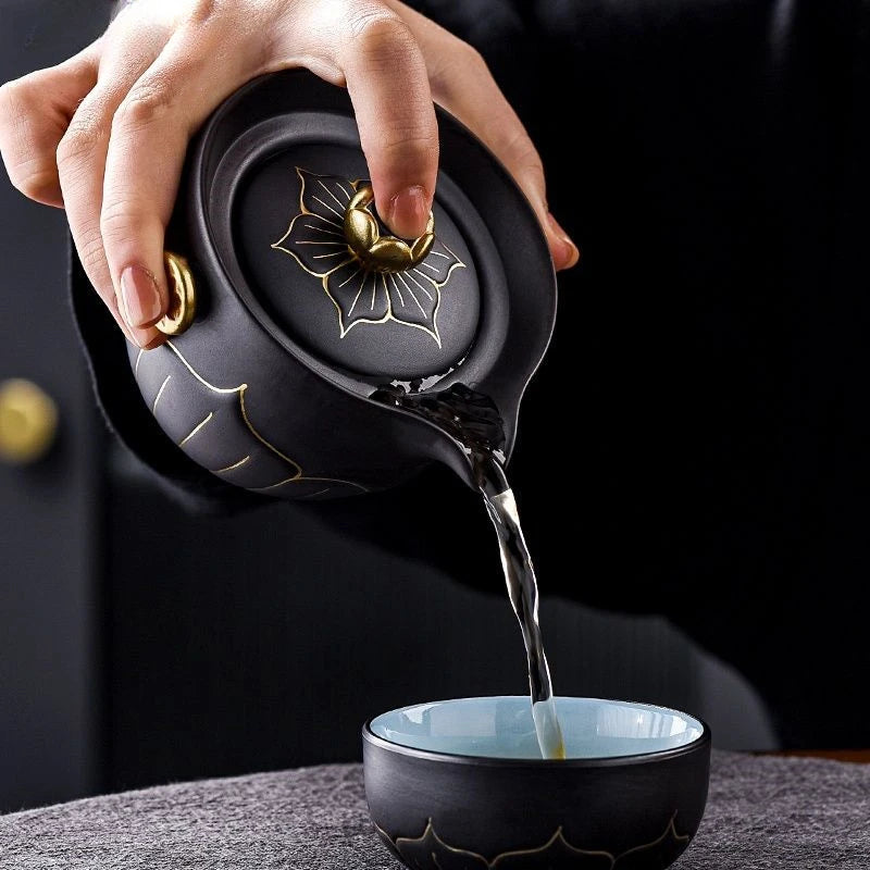 220ml Antique Ceramic Master Cup Chinese Portable Gaiwan Custom Tea Accessories Handmade Beauty Tea Infuser Tradition Teaware