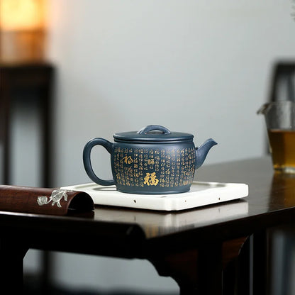 220ml Authentic Yixing Master Purely Hand-carved Raw Ore Teapot Household Chinese Puer Kung Fu Teaset Accessories Gift Packaging