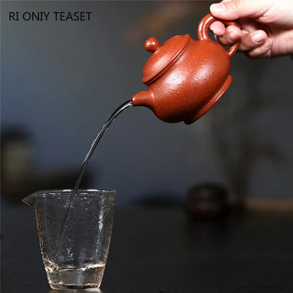 220ml Authentic Yixing Purple Clay Teapots Famous Handmade Tea Pot Raw Ore Beauty Kettle Chinese Zisha Tea Set Teaware Gifts