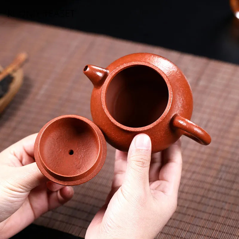 220ml Authentic Yixing Purple Clay Teapots Famous Handmade Tea Pot Raw Ore Beauty Kettle Chinese Zisha Tea Set Teaware Gifts