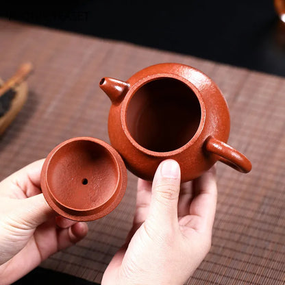 220ml Authentic Yixing Purple Clay Teapots Famous Handmade Tea Pot Raw Ore Beauty Kettle Chinese Zisha Tea Set Teaware Gifts
