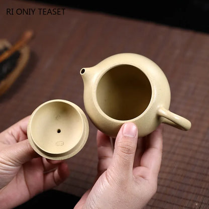 220ml Authentic Yixing Purple Clay Teapots Famous Handmade Xishi Tea Pot Raw Ore Beauty Kettle Chinese Zisha Tea Set Teaware