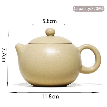 220ml Authentic Yixing Purple Clay Teapots Famous Handmade Xishi Tea Pot Raw Ore Beauty Kettle Chinese Zisha Tea Set Teaware