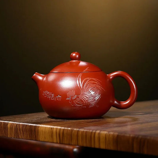 220ml Authentic Yixing Purple Clay Teapots Famous Handmade Xishi Tea Pot Raw Ore Dahongpao Beauty Kettle Zisha Tea Set Teaware
