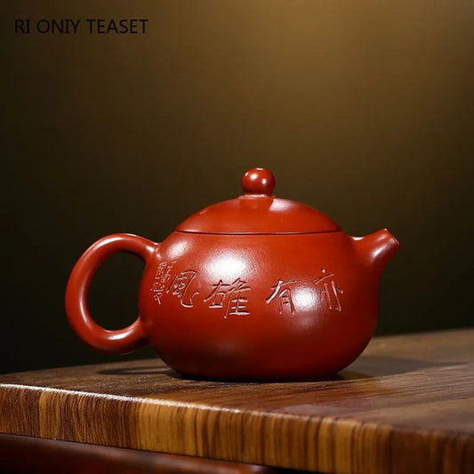 220ml Authentic Yixing Purple Clay Teapots Famous Handmade Xishi Tea Pot Raw Ore Dahongpao Beauty Kettle Zisha Tea Set Teaware