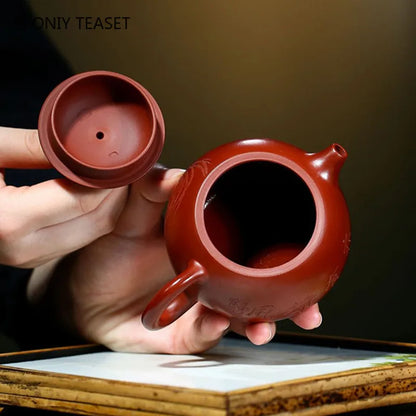 220ml Authentic Yixing Purple Clay Teapots Famous Handmade Xishi Tea Pot Raw Ore Dahongpao Beauty Kettle Zisha Tea Set Teaware