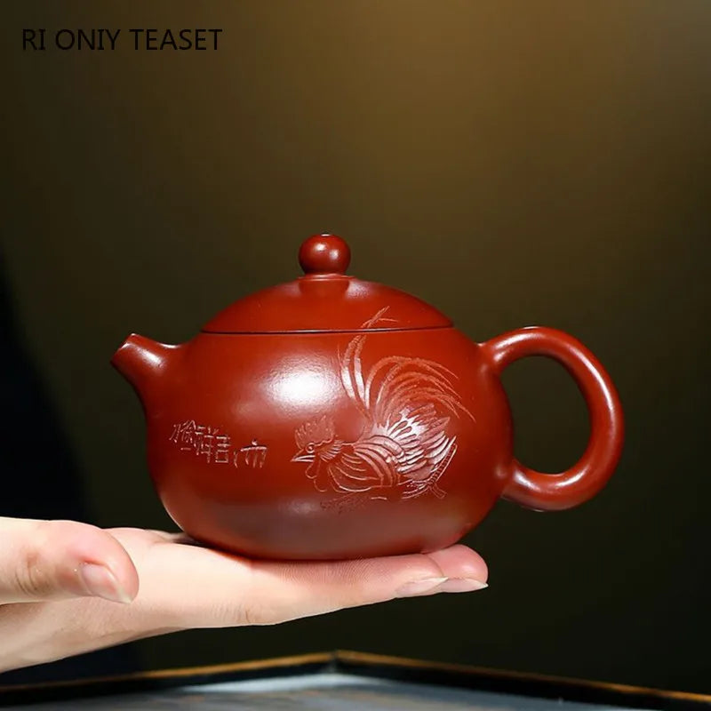 220ml Authentic Yixing Purple Clay Teapots Famous Handmade Xishi Tea Pot Raw Ore Dahongpao Beauty Kettle Zisha Tea Set Teaware