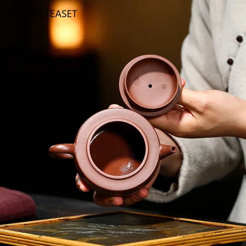 220ml Authentic Yixing Raw Ore Purple Clay Teapots Creative Famous Artists Handmade Tea Pot Beauty Kettle Chinese Zisha Tea Set
