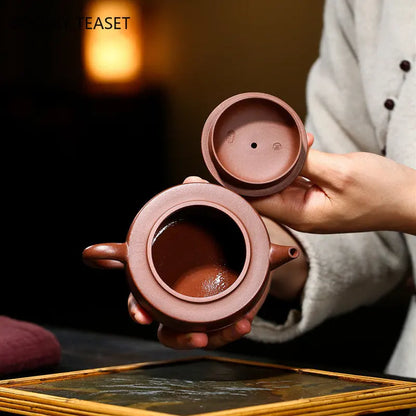 220ml Authentic Yixing Raw Ore Purple Clay Teapots Creative Famous Artists Handmade Tea Pot Beauty Kettle Chinese Zisha Tea Set