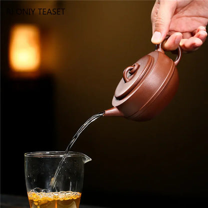 220ml Authentic Yixing Raw Ore Purple Clay Teapots Creative Famous Artists Handmade Tea Pot Beauty Kettle Chinese Zisha Tea Set