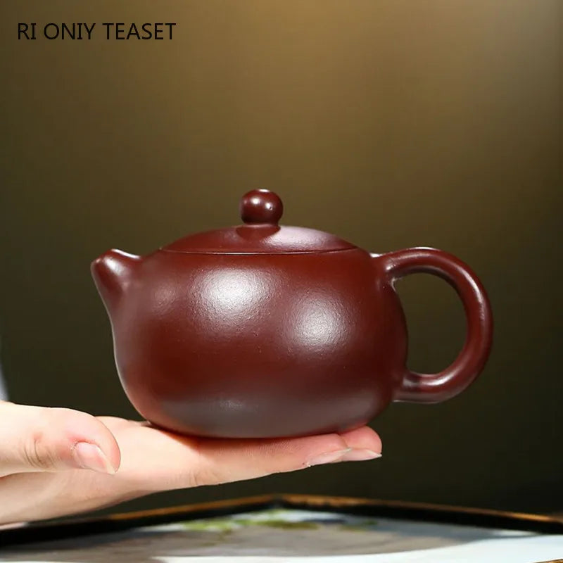 220ml Chinese Yixing Famous Purple Clay Teapots Tradition Handmade Xishi Tea Pot Beauty Kettle Raw Ore Zisha Teaware Gifts