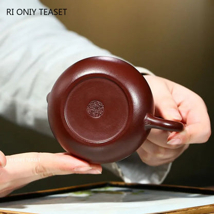 220ml Chinese Yixing Famous Purple Clay Teapots Tradition Handmade Xishi Tea Pot Beauty Kettle Raw Ore Zisha Teaware Gifts