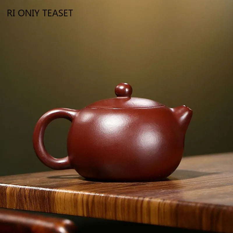 220ml Chinese Yixing Famous Purple Clay Teapots Tradition Handmade Xishi Tea Pot Beauty Kettle Raw Ore Zisha Teaware Gifts