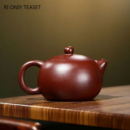 220ml Chinese Yixing Famous Purple Clay Teapots Tradition Handmade Xishi Tea Pot Beauty Kettle Raw Ore Zisha Teaware Gifts