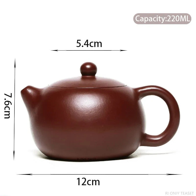 220ml Chinese Yixing Famous Purple Clay Teapots Tradition Handmade Xishi Tea Pot Beauty Kettle Raw Ore Zisha Teaware Gifts