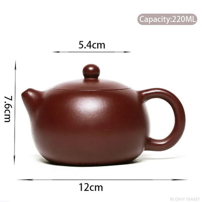 220ml Chinese Yixing Famous Purple Clay Teapots Tradition Handmade Xishi Tea Pot Beauty Kettle Raw Ore Zisha Teaware Gifts