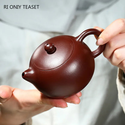 220ml Chinese Yixing Famous Purple Clay Teapots Tradition Handmade Xishi Tea Pot Beauty Kettle Raw Ore Zisha Teaware Gifts