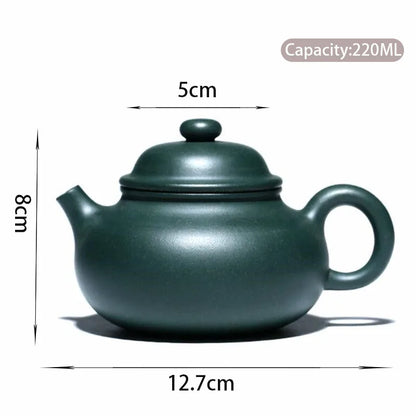 220ml Chinese Yixing High-end Purple Clay Teapot Handmade Tea Pot Raw Ore Green Mud Kettle Famous Zisha Tea Set Collection Gifts