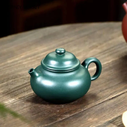 220ml Chinese Yixing High-end Purple Clay Teapot Handmade Tea Pot Raw Ore Green Mud Kettle Famous Zisha Tea Set Collection Gifts