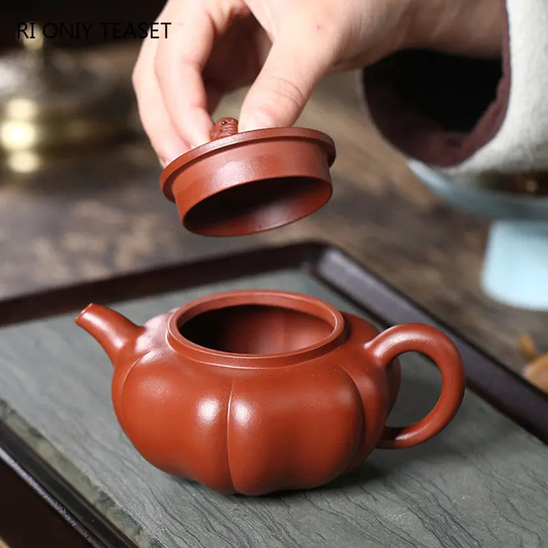 220ml Chinese Yixing High-end Purple Clay Teapots Famous Handmade Tea Pot Raw Ore Dahongpao Mud Kettle Zisha Tea Set Collection