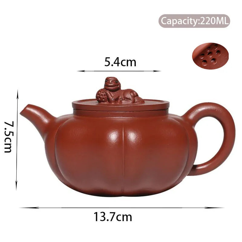220ml Chinese Yixing High-end Purple Clay Teapots Famous Handmade Tea Pot Raw Ore Dahongpao Mud Kettle Zisha Tea Set Collection