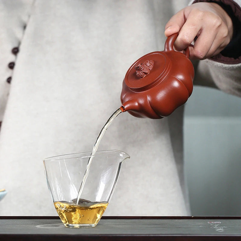 220ml Chinese Yixing High-end Purple Clay Teapots Famous Handmade Tea Pot Raw Ore Dahongpao Mud Kettle Zisha Tea Set Collection