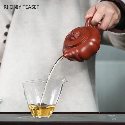 220ml Chinese Yixing High-end Purple Clay Teapots Famous Handmade Tea Pot Raw Ore Dahongpao Mud Kettle Zisha Tea Set Collection