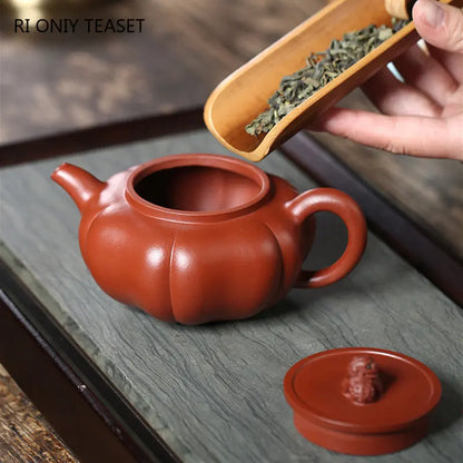 220ml Chinese Yixing High-end Purple Clay Teapots Famous Handmade Tea Pot Raw Ore Dahongpao Mud Kettle Zisha Tea Set Collection