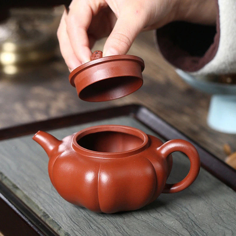 220ml Chinese Yixing High-end Purple Clay Teapots Famous Handmade Tea Pot Raw Ore Dahongpao Mud Kettle Zisha Tea Set Collection