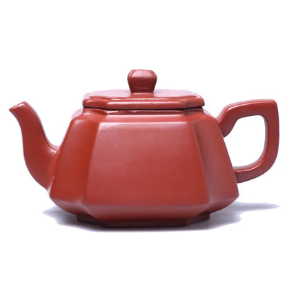 220ml Chinese Yixing High-end Purple Clay Teapots Handmade Square Stone Scoop Tea Pot Raw Ore Purple Mud Kettle Zisha Tea Set