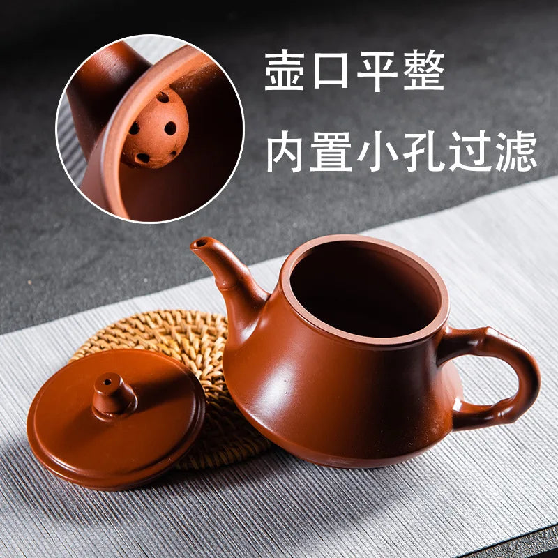 220ml Chinese Yixing Purple Clay Tea Pot Home Dahongpao Customized Teaware Handmade Xishi Teapot Kettle Tea Ceremony
