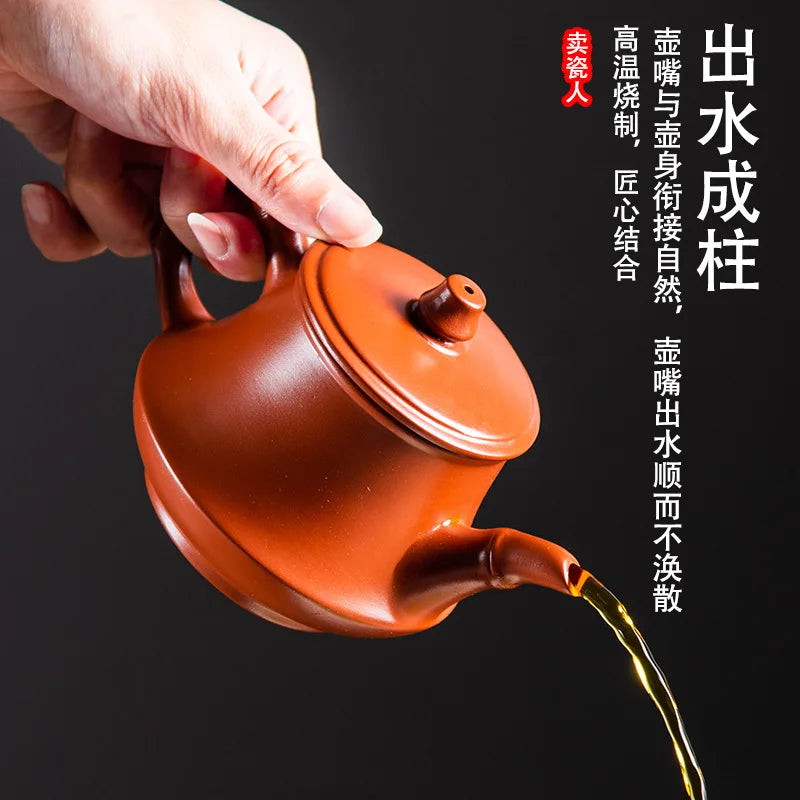 220ml Chinese Yixing Purple Clay Tea Pot Home Dahongpao Customized Teaware Handmade Xishi Teapot Kettle Tea Ceremony