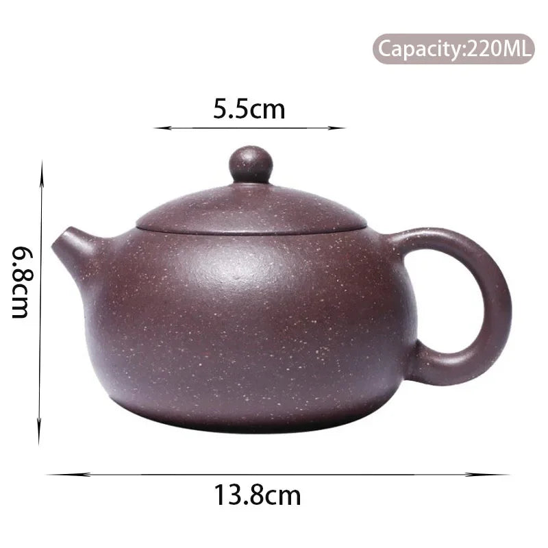 220ml Chinese Yixing Purple Clay Teapot Master Handmade Xishi Tea Pot Raw Ore Colorful Mud Kettle Authentic Zisha Tea Set Gifts