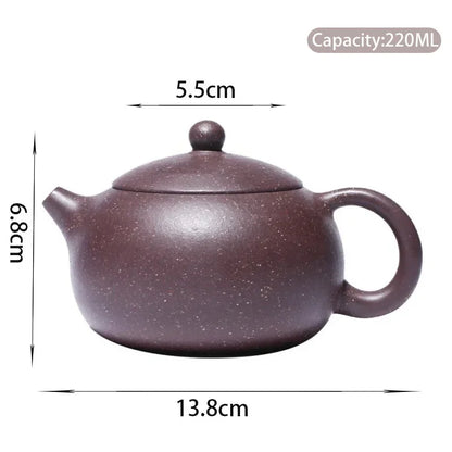 220ml Chinese Yixing Purple Clay Teapot Master Handmade Xishi Tea Pot Raw Ore Colorful Mud Kettle Authentic Zisha Tea Set Gifts